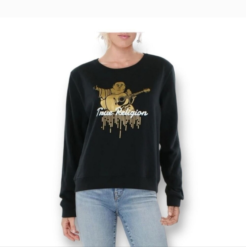 True religion Buddha dot crew neck sweatshirt